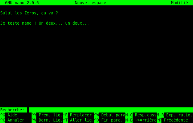 Recherche dans Nano